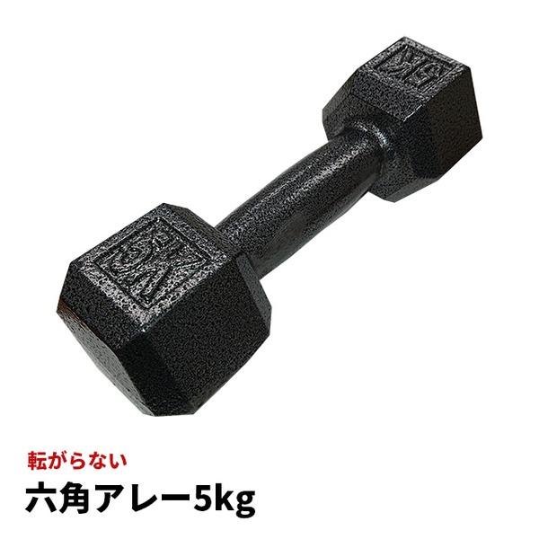 鉄アレー ダンベル 〔5kg×4本〕防滑 防傷 転がりにくい仕様 〔スポーツ用品 運動用品〕