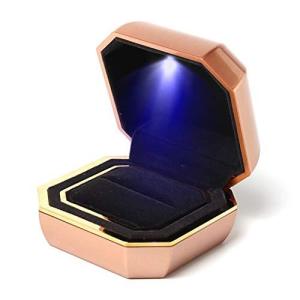 Rolin Roly 指輪ケース リングケース 八角形 オシャレ LED ライト 指輪入れ ギフトケース リング ピアス ディスプレイ プロポーズ用