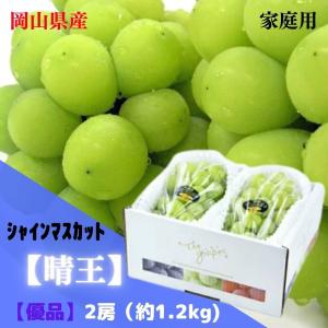 予約販売！（低温貯蔵の為ぶどうの軸か黒くなっています。）シャインマスカット晴王 【訳あり！】 2〜3房×（約1.2kg)訳あり！商品の為、熨斗は付けれません！