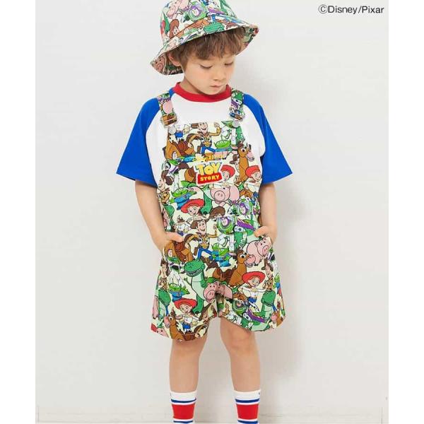 ディズニーキャラクター トイ・ストーリー/総柄ショートサロペ　BREEZE　グリーン