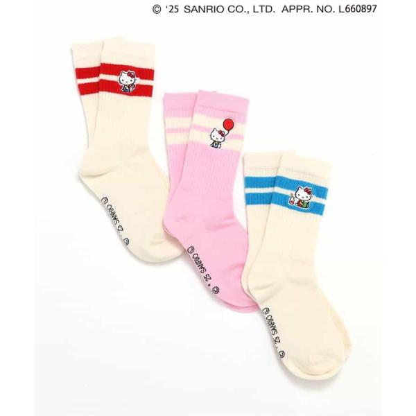 【ハローキティ】ラインソックス3Pセット　BREEZE
