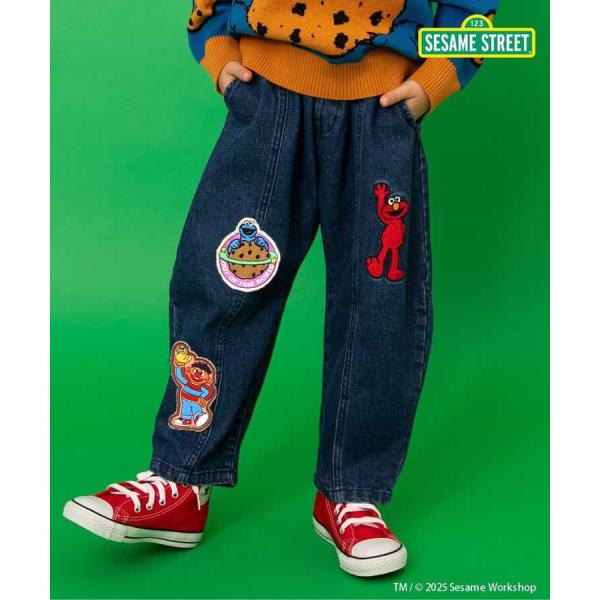 WEB限定 セサミストリート ワッペンパンツ 10分丈　BREEZE　子供服　男の子　女の子