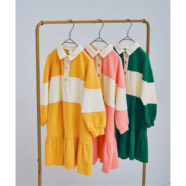 春色の切替ラガー裾フリルワンピース リンク　p.premier P117016