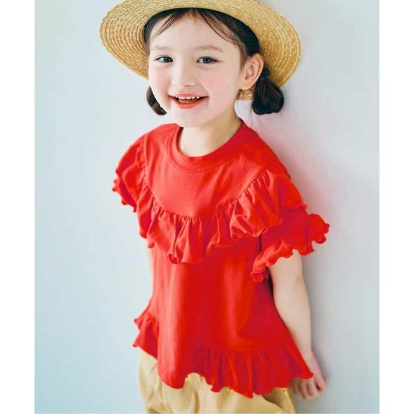 エアリーストレッチフリルメロウTシャツ　p.premier P307046　レッド