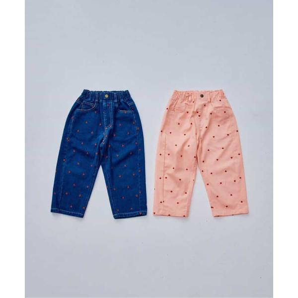 p.premier　ハート刺繍のワイドストレートジーンズ　女の子　男の子　子供服