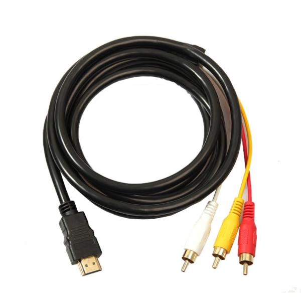 金メッキ HDMI A/M TO RCA3 変換ケーブル デスクトップパソコン対応 1.5m