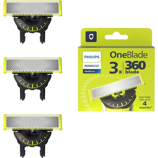 Philips フィリップス 純正 OneBlade 360 ワンブレード 替え刃 替刃 3個パック...