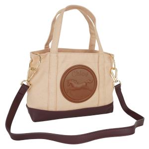 Chloe クロエ ELEGANCE VINTAGE D2/ホースメダルモチーフ コットン 2WAY バッグ　トートバッグ ショルダーバッグ 大人もOK/C21322 20E