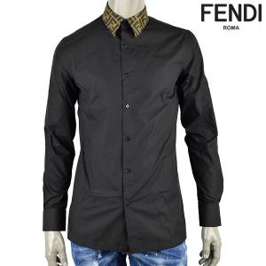 FENDI フェンディ ズッカ柄カラー シャツ/ブラック/ FS0751 A4S6 F0QA1