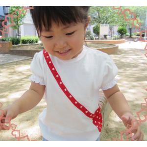 子供服トップスパフスリーブドットポシェット綿1...の詳細画像2