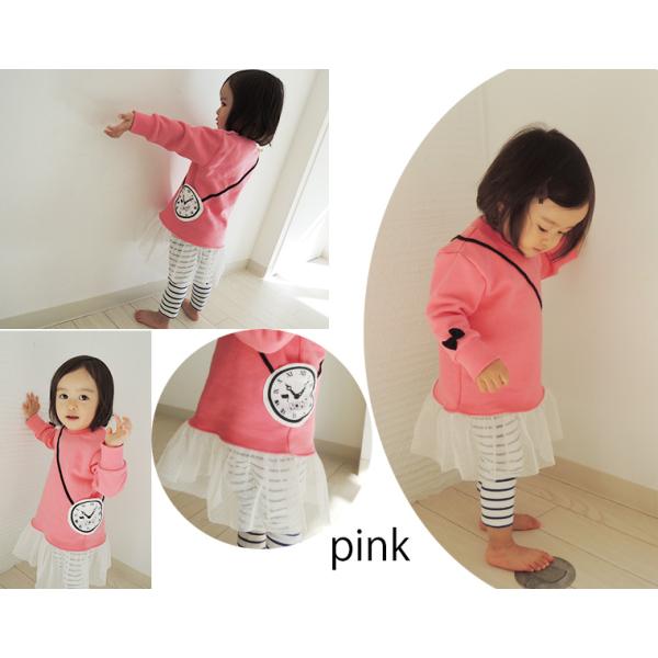 【在庫処分セール】子供服トップスチュール付きアリスポシェット綿100％裏毛トレーナー(80cm 90...