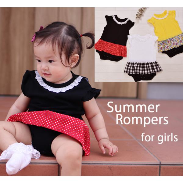 子供服トップススカートがドッキングロンパースこれ一枚で肌着兼用お出かけ着（60cm 70cm 80c...