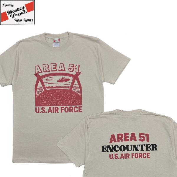 ”AREA51” SHORT SLEEVE TEE / SAND / MONKEY WRENCH W...