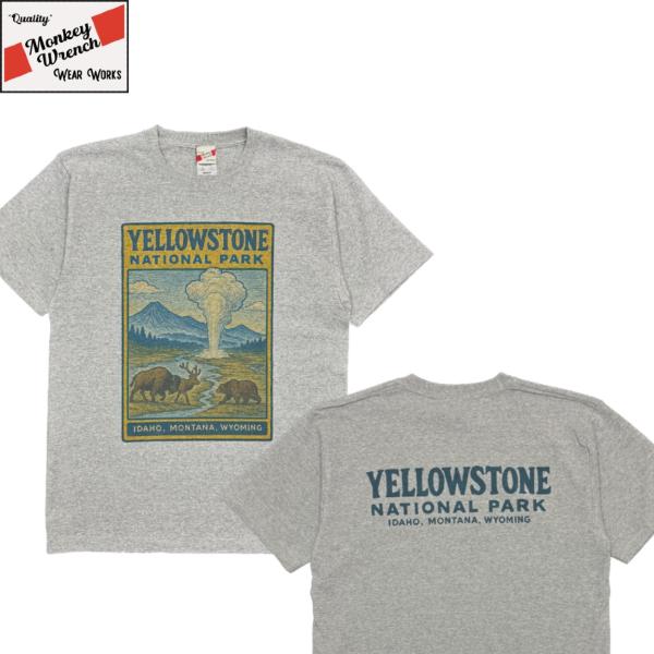 ”YELLOWSTONE” SHORT SLEEVE TEE / GRAY / MONKEY WRE...