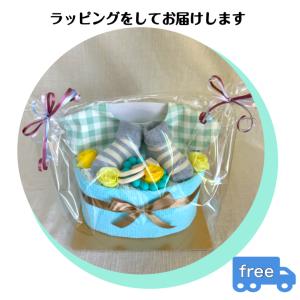おむつケーキ 男の子 ブルー ナチュラル アー...の詳細画像4