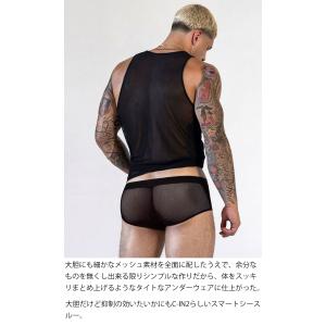 タンクトップ メンズ シースルー メッシュ C...の詳細画像2