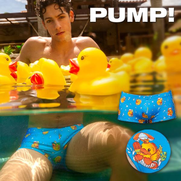 メンズ 水着 ボックス型スイムトランクス スイムパンツ PUMP UNDERWEAR DUCKY W...
