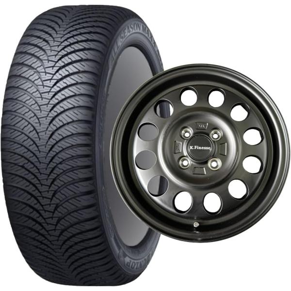 ダンロップ オールシーズンマックス エーエスワン 155/65R14 75H アルミホイール 4本セ...