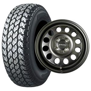 ダンロップ TG4 145R12 6PR アルミホイールセット ケイフィネス D12 K.Finesse マットブラック オリジナルカラー 軽トラック バン サマータイヤ 4本セット