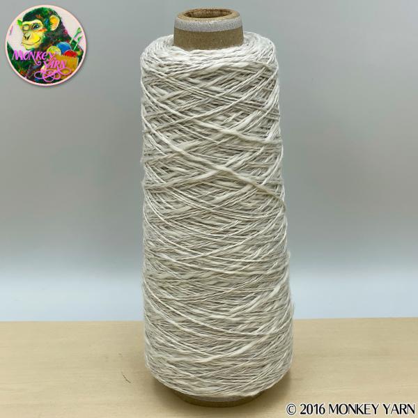 バンビR 005012 シロ系(ギマ糸xスラブ糸の杢糸) 約100グラム