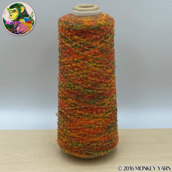 カルモアS140絣 509(毛混のブークレを絣染めした糸) 約100グラム