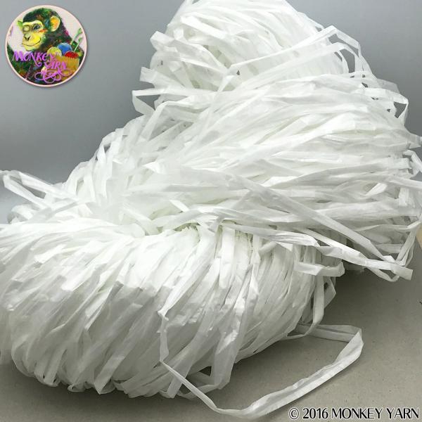 ワシャワシャナイロン 生成(小物に最適、和紙のようにワシャワシャするナイロンテープ糸) 約100グラ...