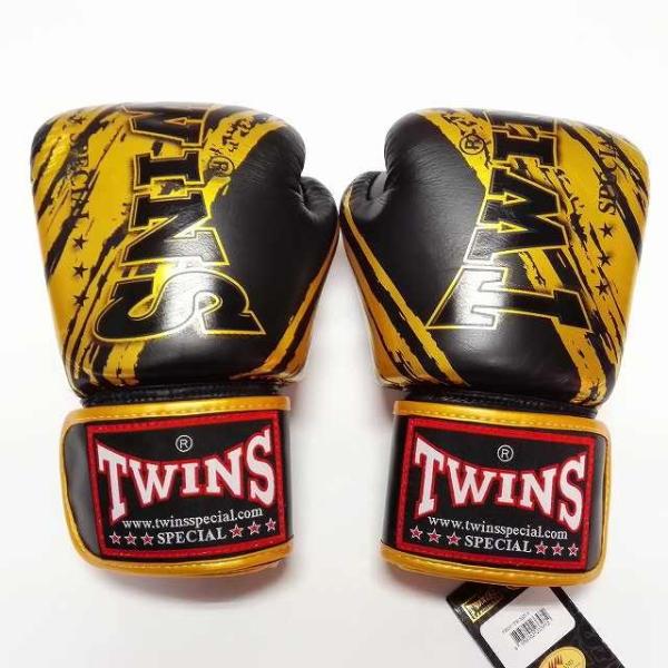 新品 正規 TWINS 本格ボクシンググローブ TWINS黒金/ボクシング/ムエタイ/本革製/グロー...