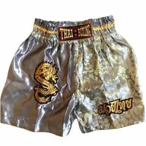 新品 ナイロン 子供用 ムエタイ 龍銀 SSS/SS/S/M/L 選択/キックパンツ/ボクシング/ムエタイ/トランクス/キッズ用/ジュニア