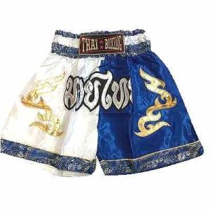 ナイロン 子供用 ムエタイ 白青タイ柄 SSS/SS/S/M/L 
