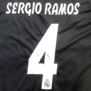 子供用 K027 レアルマドリード SERGIO RAMOS*4 セルヒオラモス 黒グレー 19 ゲ...