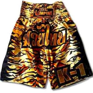 サテン 101 LUMPINI ルンピニ K-1パンツ S/M/L/XL 選択 K1虎柄黒横炎