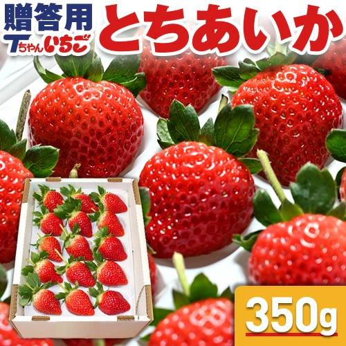 いちご 苺 とちあいか　ホール 詰め 350g x 1箱 (贈答用)　／栃木県産 Tちゃん いちご ...