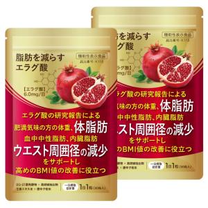 ダイエットサプリ エラグ酸 通常の2倍量 肥満気味の方の体重 体脂肪 ウエスト周囲径 の減少をサポート 機能性表示食品 日本製 30粒 30日分 2袋セット