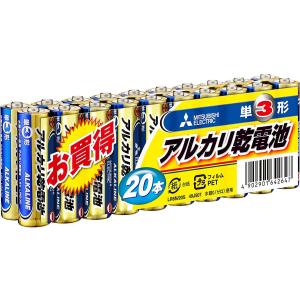 アルカリ 単3 電池 三菱 乾電池  おすすめ 三菱 単3形 アルカリ乾電池 20本パック LR6N/20S｜mono-pocket