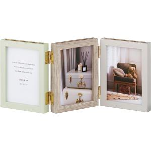 LADONNA フォトフレーム 3面 チェキ Lハーフ判 卓上 写真立て フォト