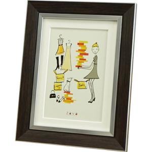 フォトフレーム 2L判 ハガキ判 壁掛け 卓上 写真立て おしゃれ Vanjoh 万丈 フォトフレーム クラシック 2L KGサイズダークブラウン