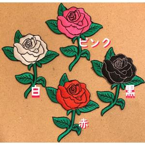 ワッペン バラ 薔薇 ばら 花 縦6cm×横7.5cm（約） : mono-sta - 通販