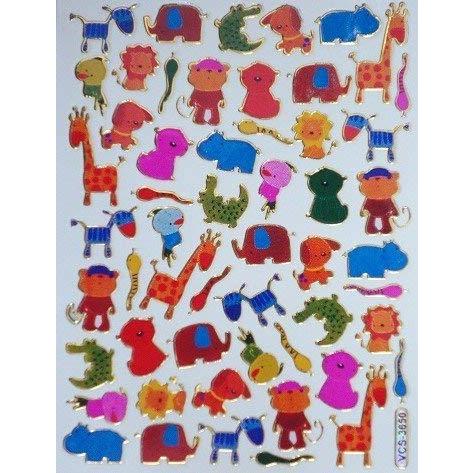 きらきらシール 動物たち キリン サル 犬 カバ ワニ  188