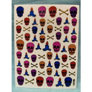 きらきらシール　スカル　どくろ　ろうそく　080