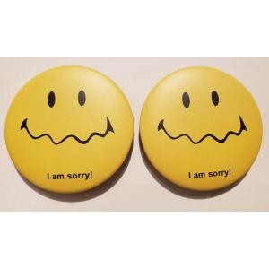 缶バッジ　スマイル　ニコちゃん　I am sorry！　2個入り　44mm
