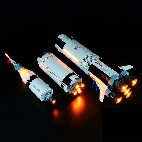 MOC LEGO レゴ 21309 互換 アイデア  NASA アポロ計画 サターンV LED ライ...