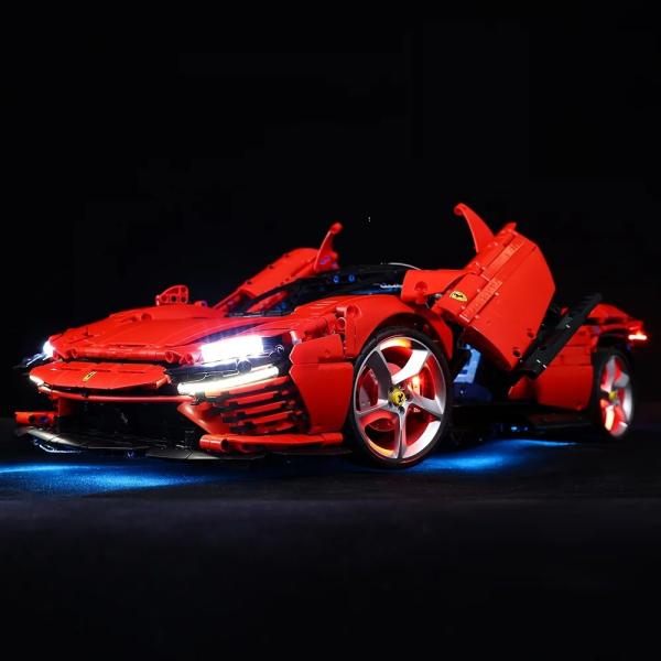 MOC LEGO レゴ 42143 互換 テクニック フェラーリ Daytona SP3 LED ラ...