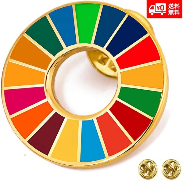 SDGs ピンバッジ さりげない 25mm 国連ガイドライン対応 ゴールドフレーム UNDP バッヂ...