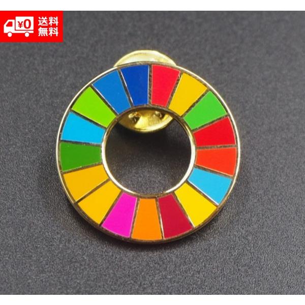 SDGs 2.5ｍｍ 国連ガイドライン対応 平仕上げ シルバーフレーム UNDP ピンバッジ バッチ...