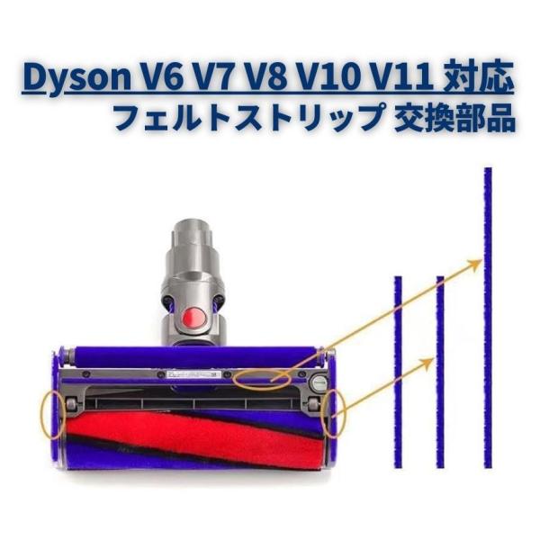 Dyson ダイソン 掃除機 V6 V7 V8 V10 V11 底面フェルトストリップ 互換品 交換...