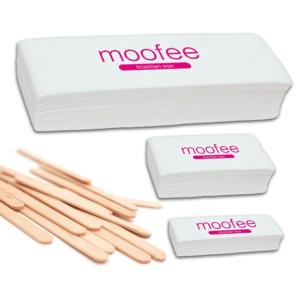 ワックスシート 大/中/小サイズ各100枚 スパチュラ20本 セット＜moofee＞ ブラジリアンワックス ワックスペーパー&amp;スパチュラセット クーポン