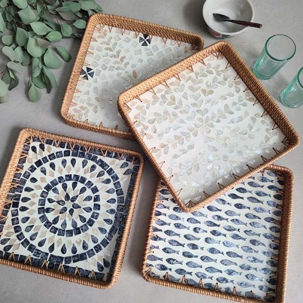 ベトナム シェルラタントレイ 正方形 Lサイズ