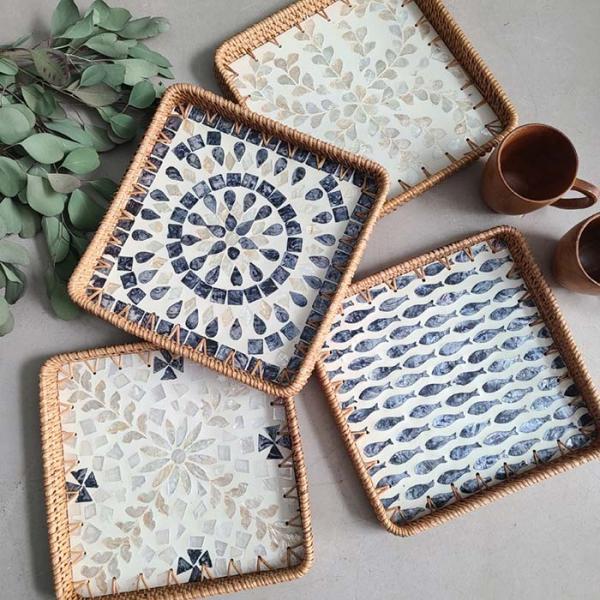 ベトナム シェルラタントレイ 正方形 Mサイズ