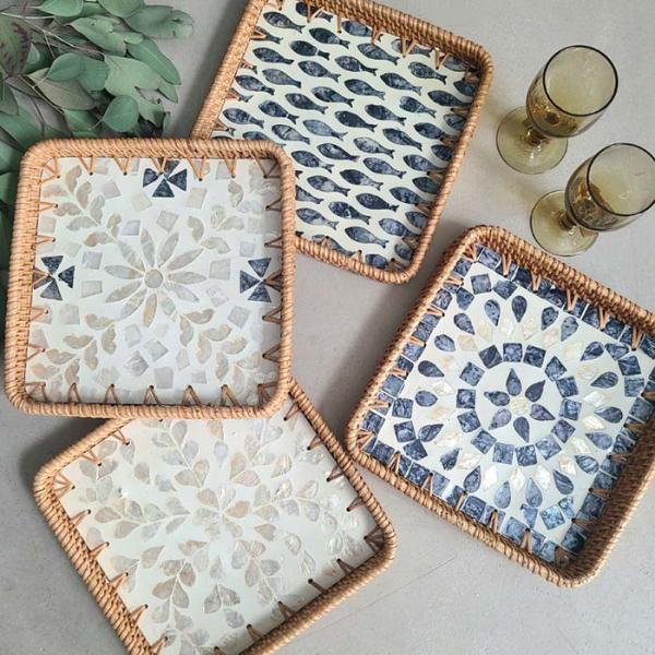 ベトナム シェルラタントレイ 正方形 Sサイズ