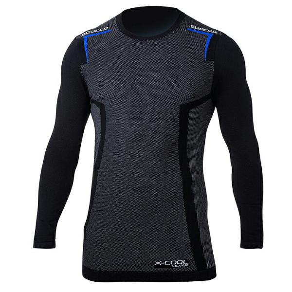 SPARCO スパルコ K-CARBON ロングスリーブ ブラック×ブルー アンダーウェア レーシン...